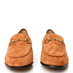 Gucci Suede Cachemire Malaga Kid Womens Jordaan Loafers 38 Blondie Cognac