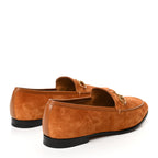 Gucci Suede Cachemire Malaga Kid Womens Jordaan Loafers 38 Blondie Cognac