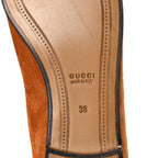 Gucci Suede Cachemire Malaga Kid Womens Jordaan Loafers 38 Blondie Cognac