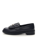 Chanel Lambskin Quilted CC Turnlock Loafers 38.5 Navy