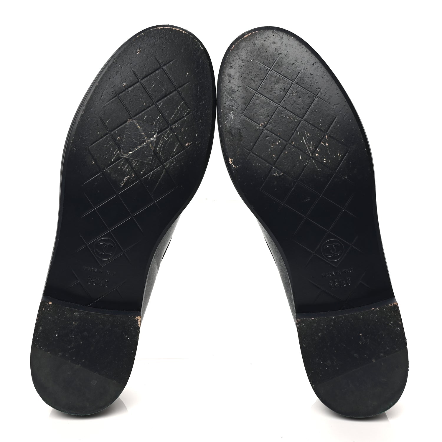 Chanel Lambskin Quilted CC Turnlock Loafers 38.5 Navy