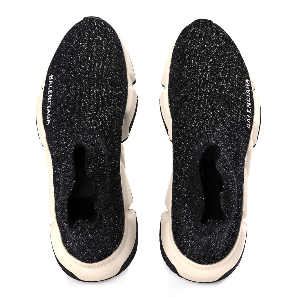 Balenciaga Knit Metal Womens Speed Sneakers 35 Black