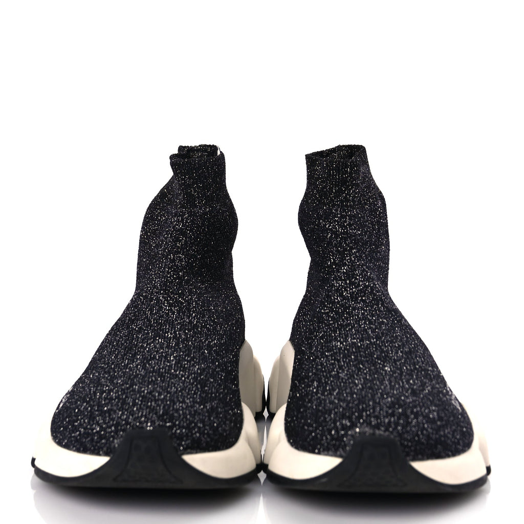 Balenciaga Knit Metal Womens Speed Sneakers 35 Black