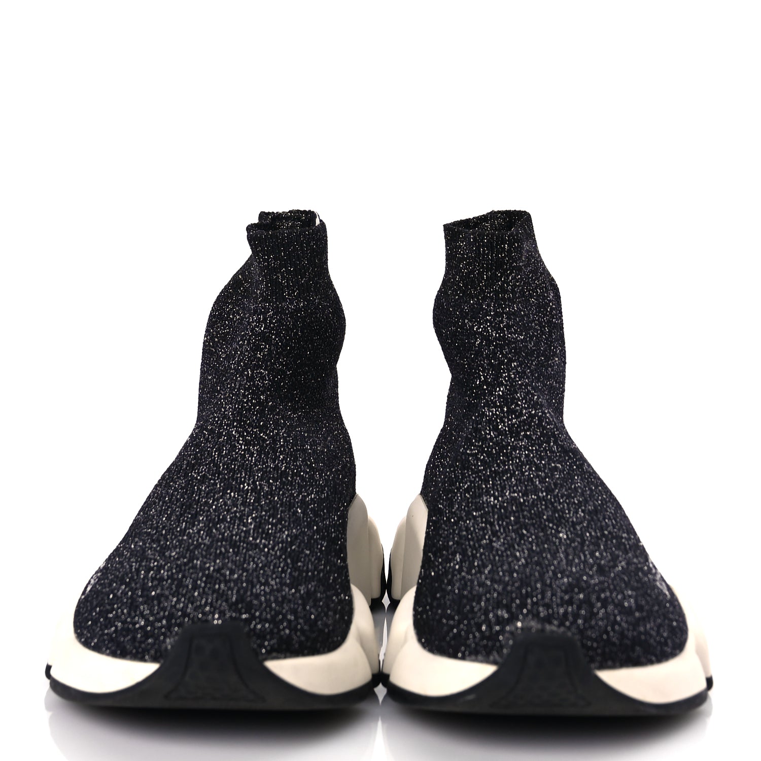 Balenciaga Knit Metal Womens Speed Sneakers 35 Black
