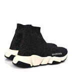 Balenciaga Knit Metal Womens Speed Sneakers 35 Black