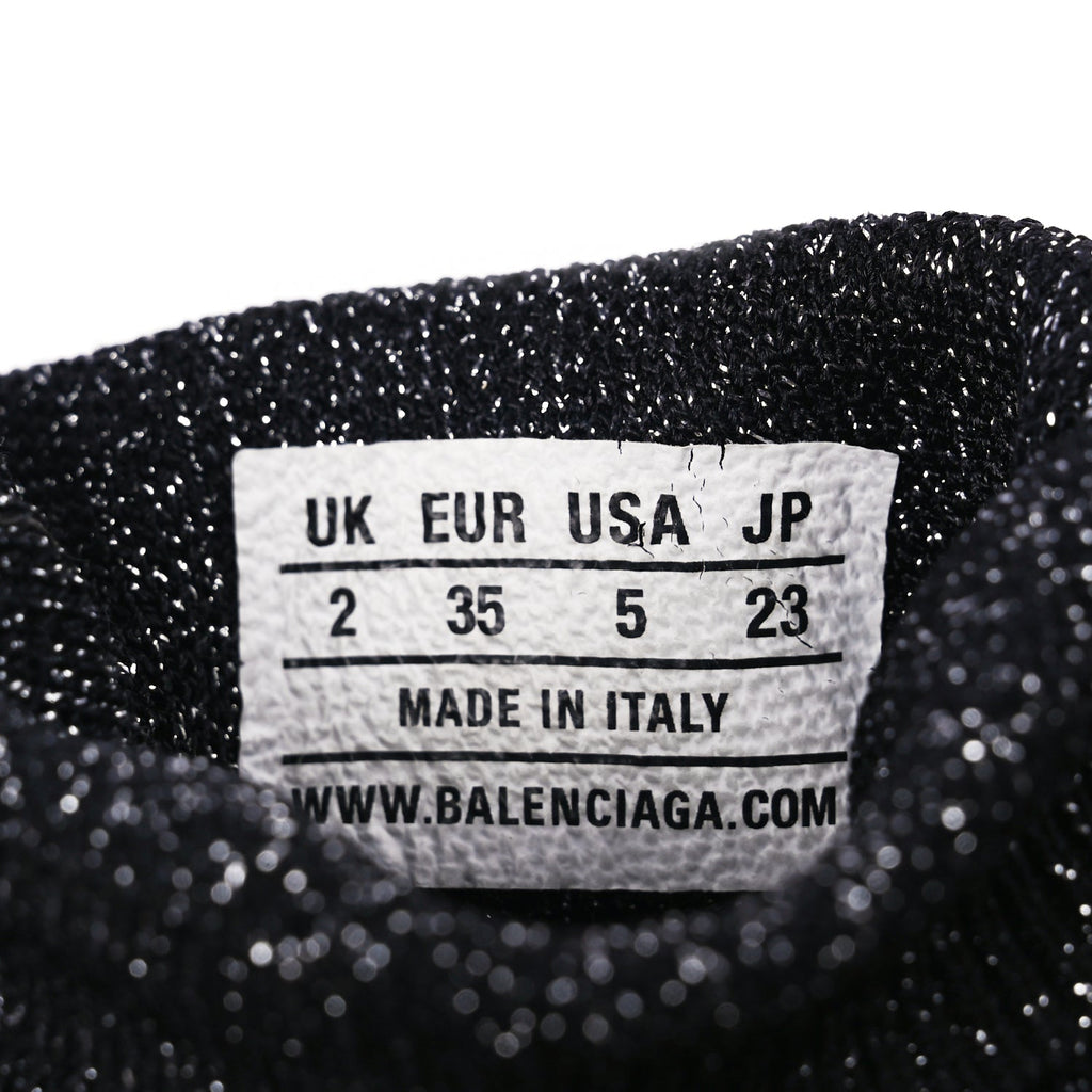 Balenciaga Knit Metal Womens Speed Sneakers 35 Black
