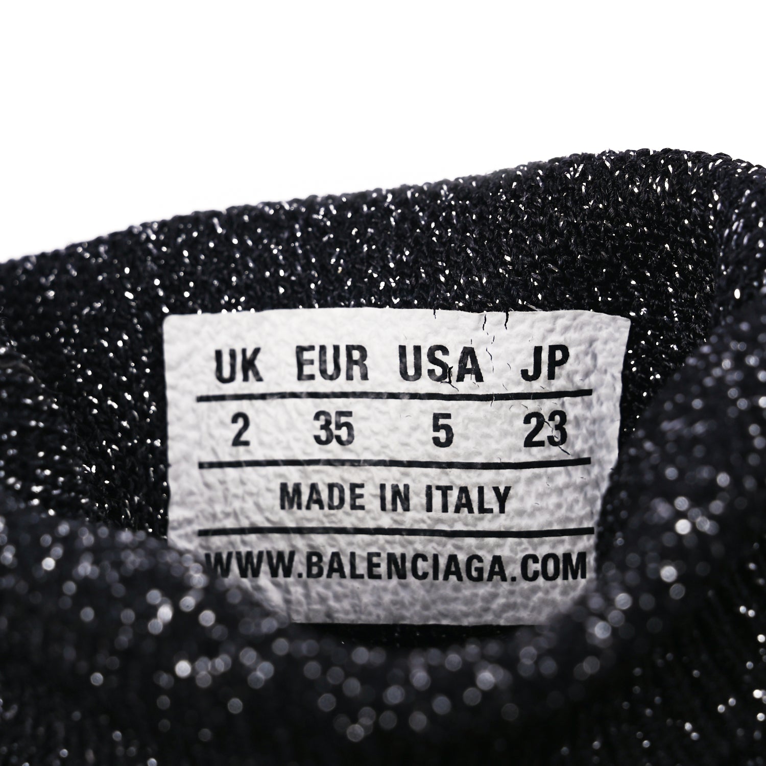 Balenciaga Knit Metal Womens Speed Sneakers 35 Black