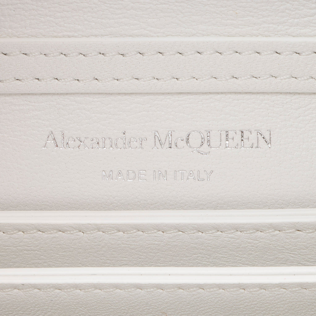 Alexander McQueen Calfskin Four Ring Mini Card Holder On Chain (SHF-Pf6Zet)