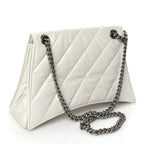 Balenciaga Crushed Calfskin Quilted Medium Crush Chain Bag Optic White