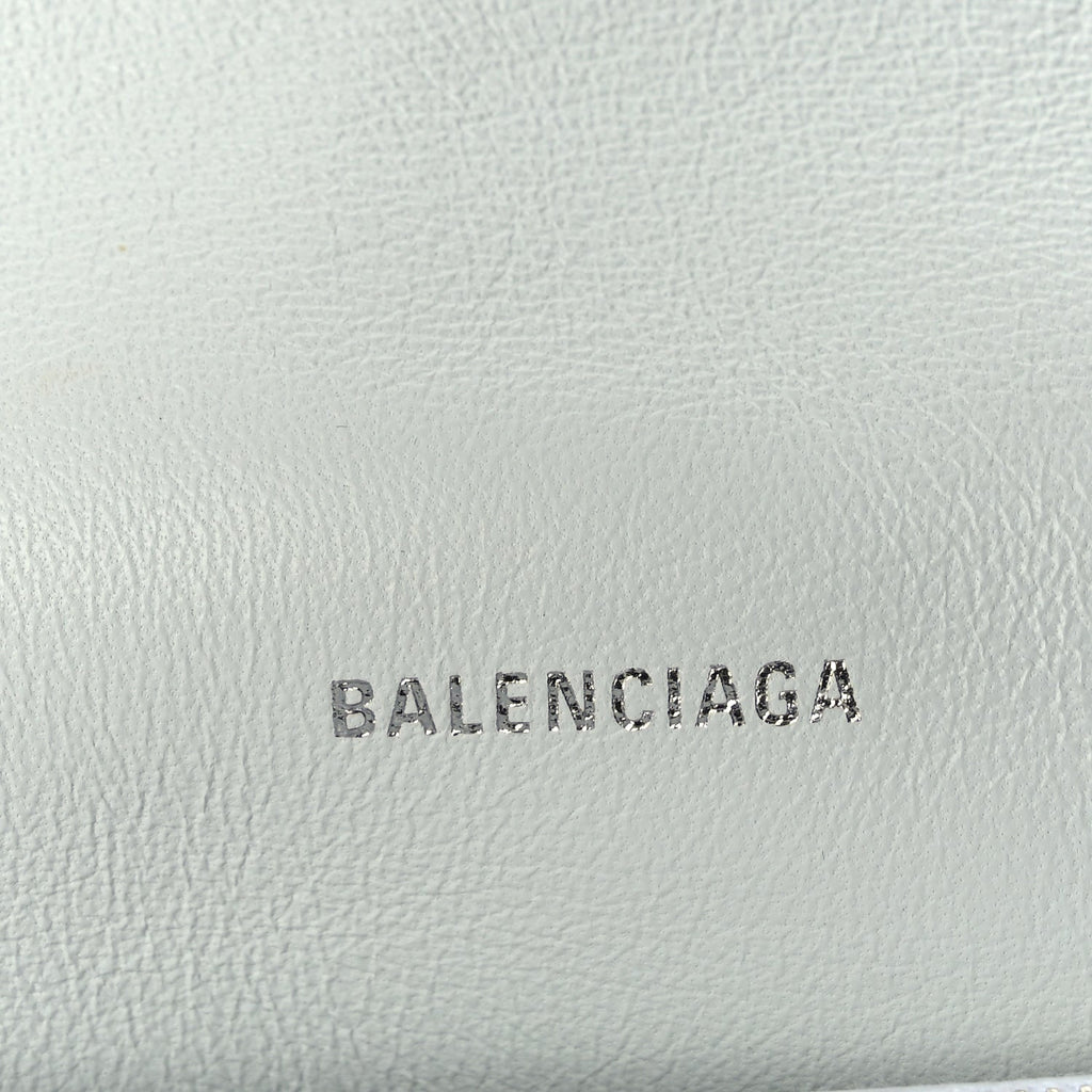 Balenciaga Crushed Calfskin Quilted Medium Crush Chain Bag Optic White