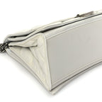 Balenciaga Crushed Calfskin Quilted Medium Crush Chain Bag Optic White