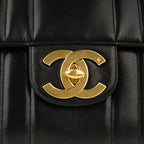 Chanel Vintage Chanel Mademoiselle Flap Bag - Black Vertical Lambskin | Gold Hardware