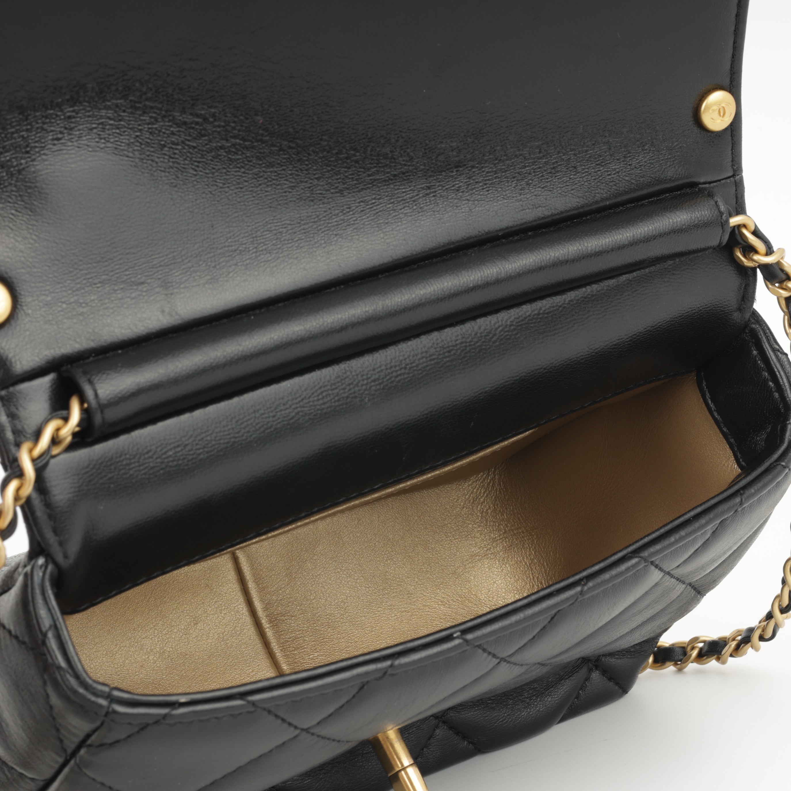 Chanel Mini Square Pearl Twist Flap