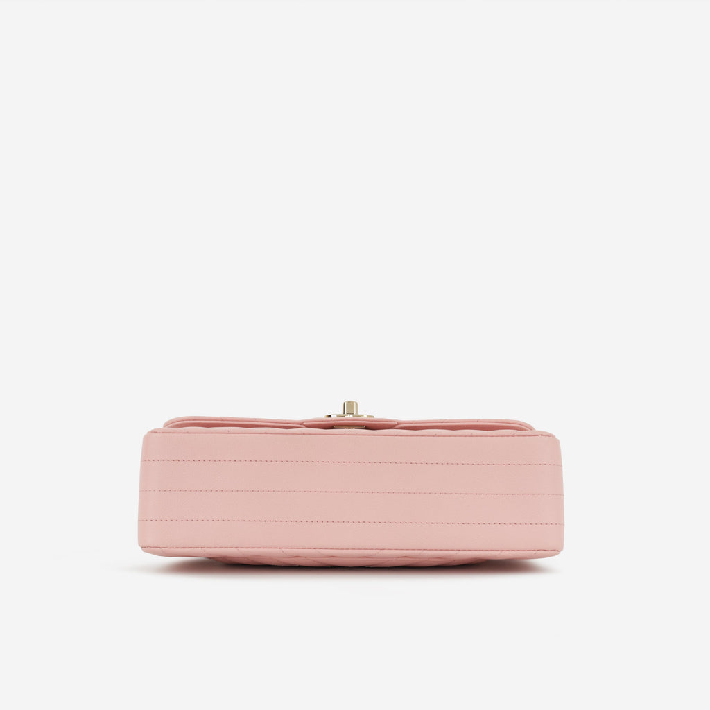 Chanel Small Classic Flap - Matte Pink Chevron | Gold Hardware