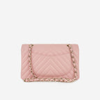 Chanel Small Classic Flap - Matte Pink Chevron | Gold Hardware
