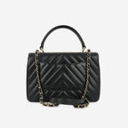 Chanel Small Trendy CC Flap Bag - Black Lambskin | Champagne Gold Hardware