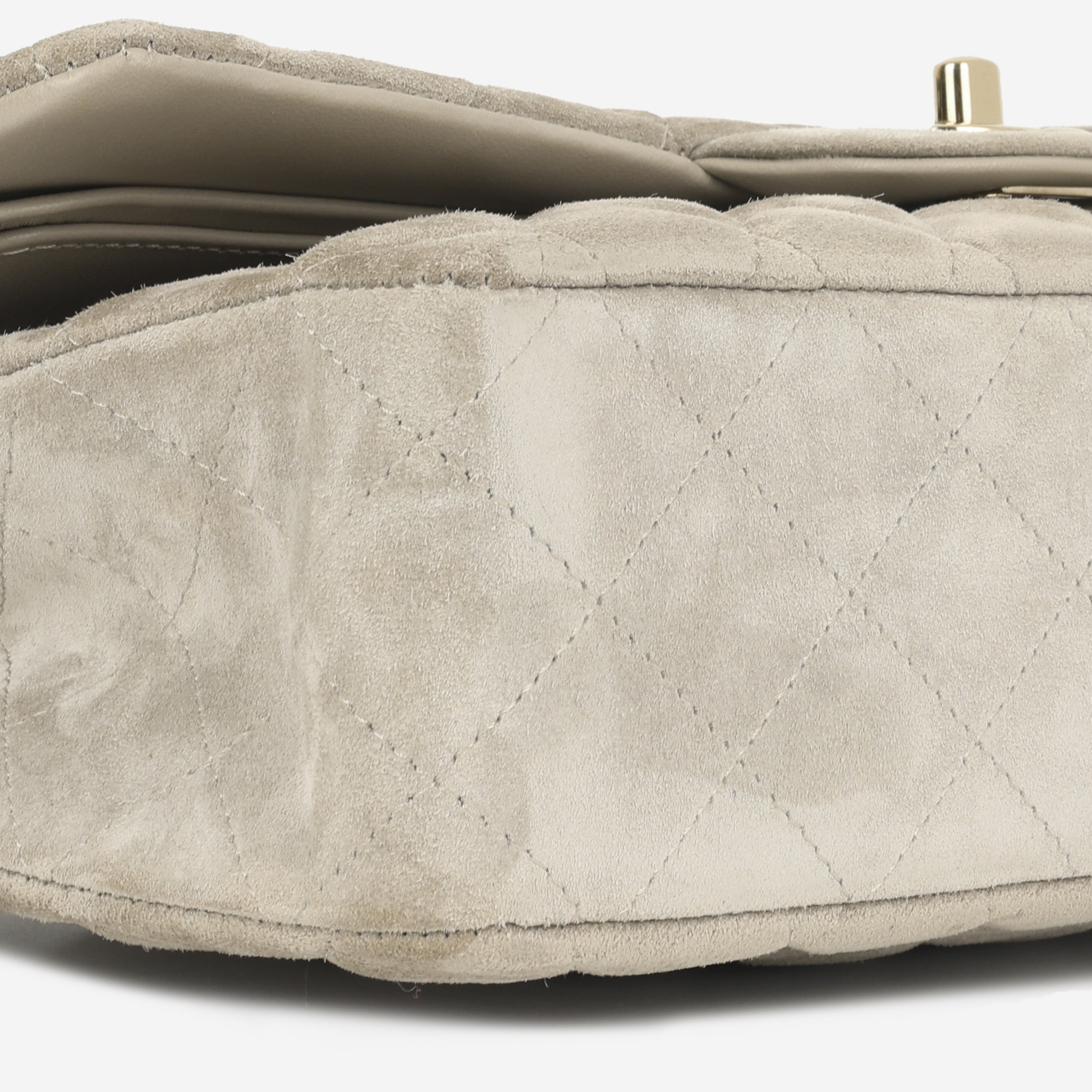 Chanel Medium Classic Flap - Mink Suede | Champagne Gold Hardware