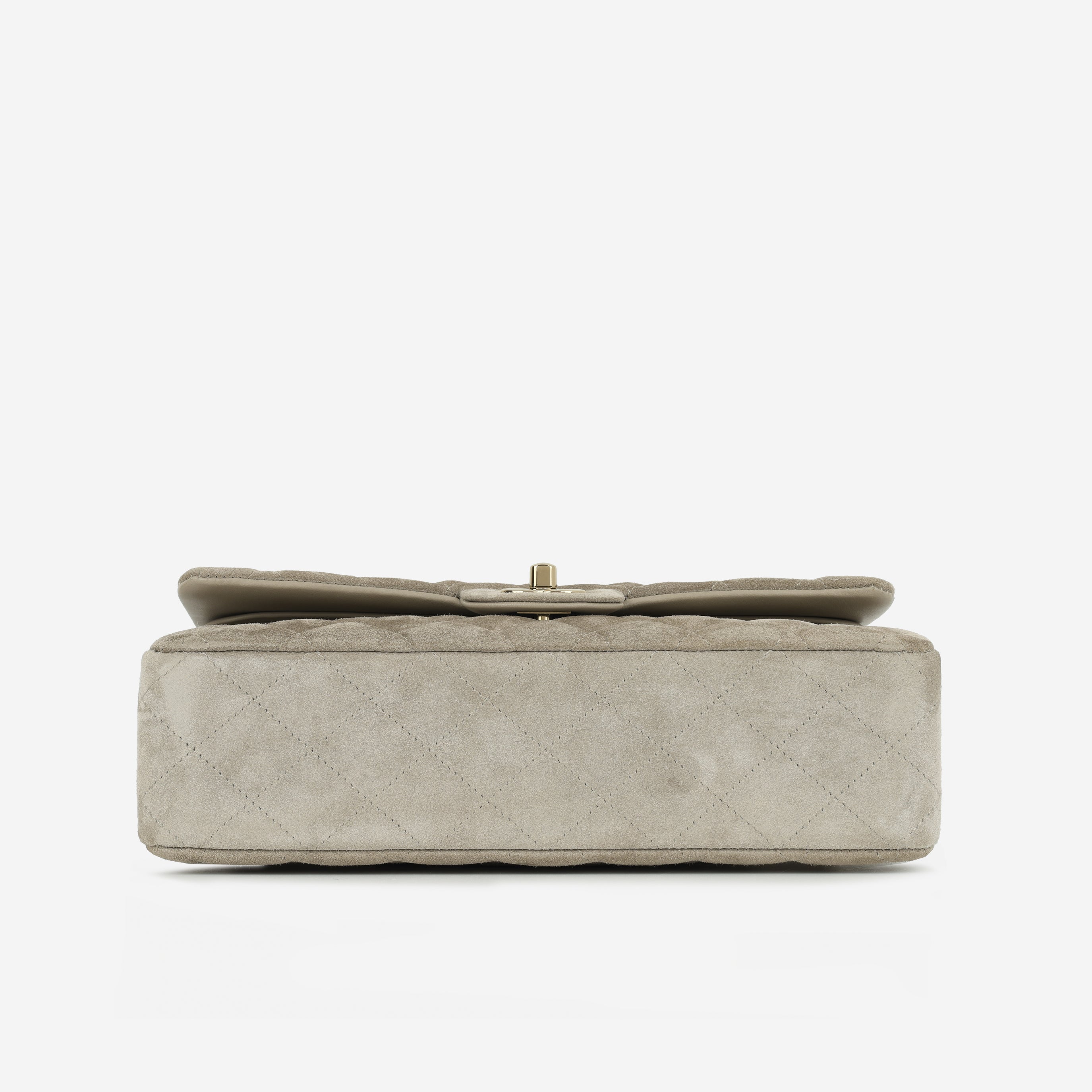 Chanel Medium Classic Flap - Mink Suede | Champagne Gold Hardware