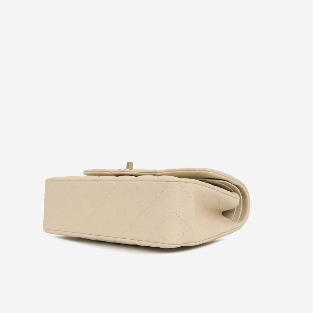 Chanel Small Classic Flap - Ecru Caviar | Champagne Gold Hardware