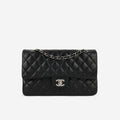 Chanel Medium Classic Flap - Black Lambskin | Silver Hardware