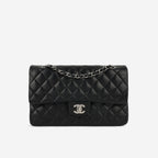 Chanel Medium Classic Flap - Black Lambskin | Silver Hardware