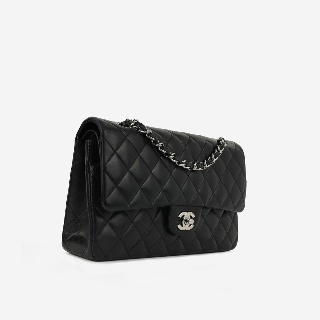 Chanel Medium Classic Flap - Black Lambskin | Silver Hardware