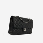 Chanel Medium Classic Flap - Black Lambskin | Silver Hardware