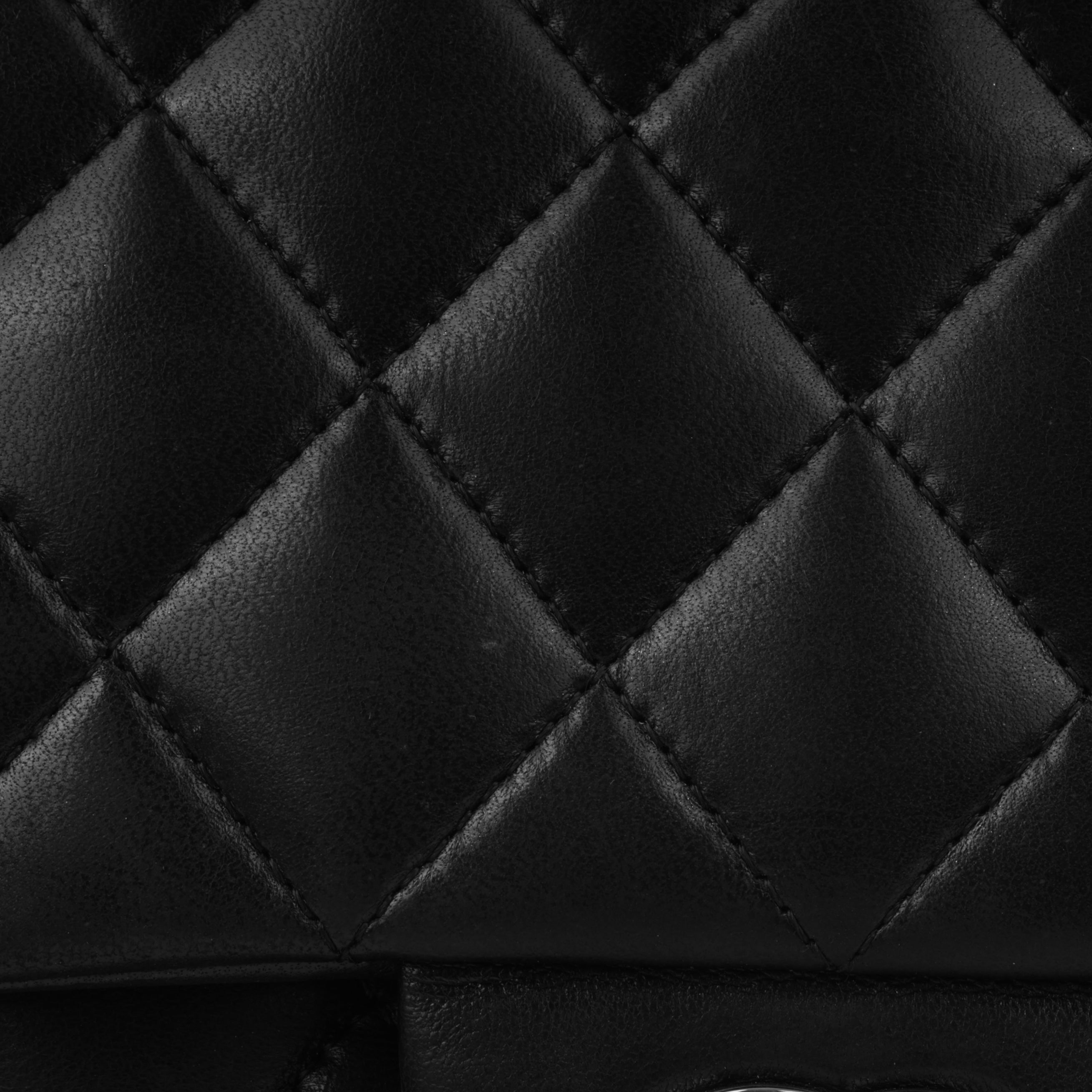 Chanel Medium Classic Flap - Black Lambskin | Silver Hardware