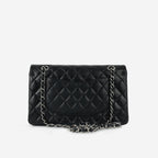 Chanel Medium Classic Flap - Black Lambskin | Silver Hardware