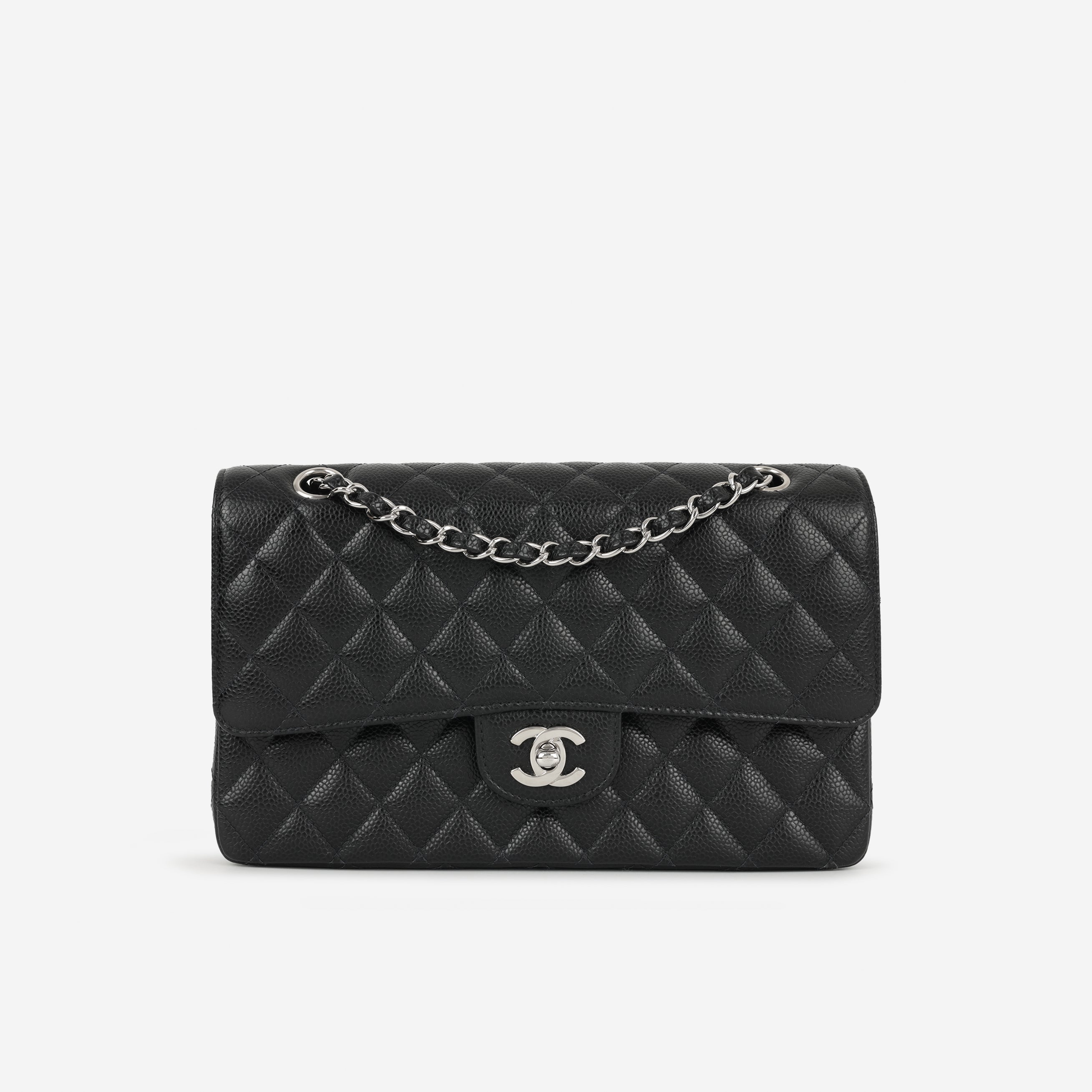 Chanel Vintage Medium Classic Flap - Black Caviar | Silver Hardware