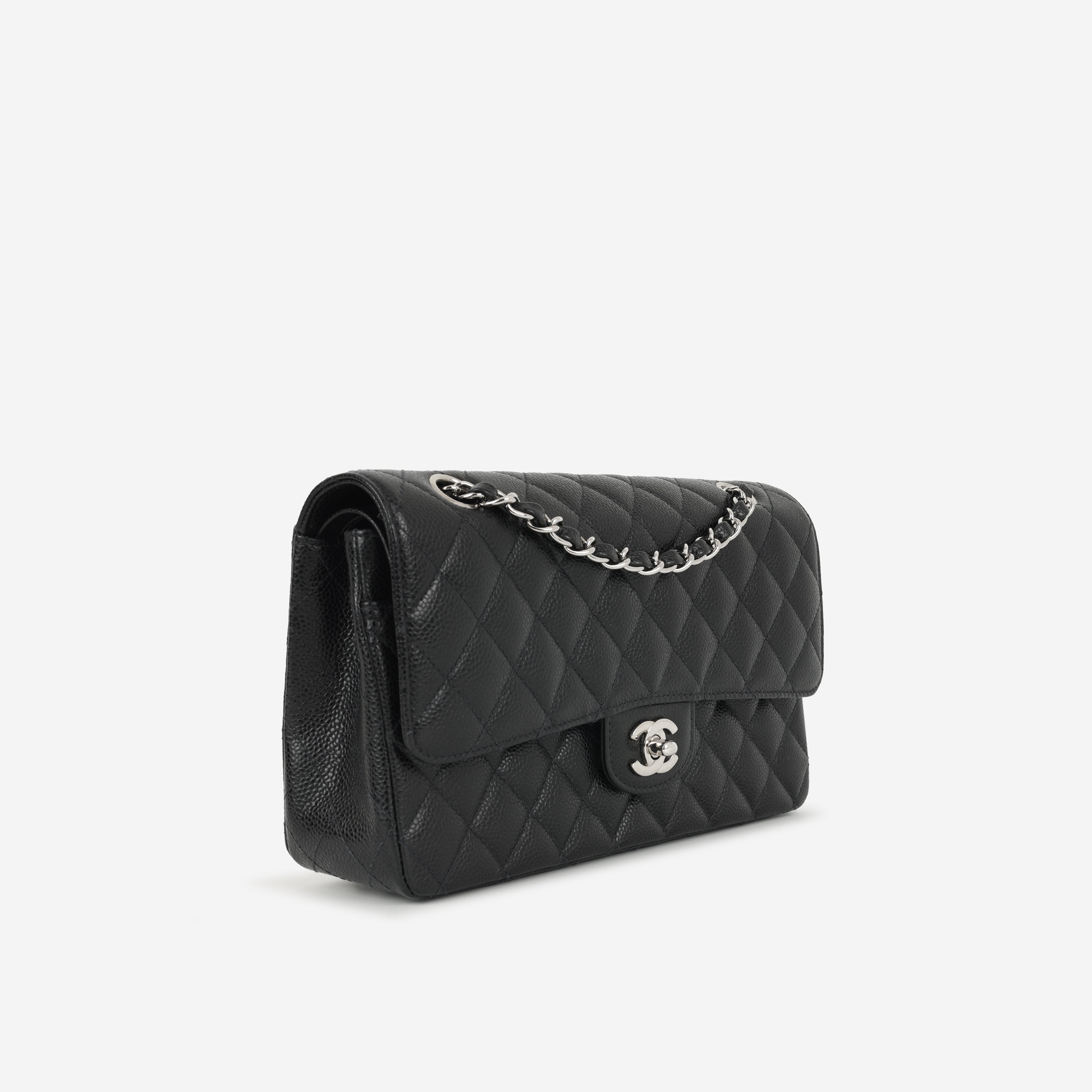 Chanel Vintage Medium Classic Flap - Black Caviar | Silver Hardware