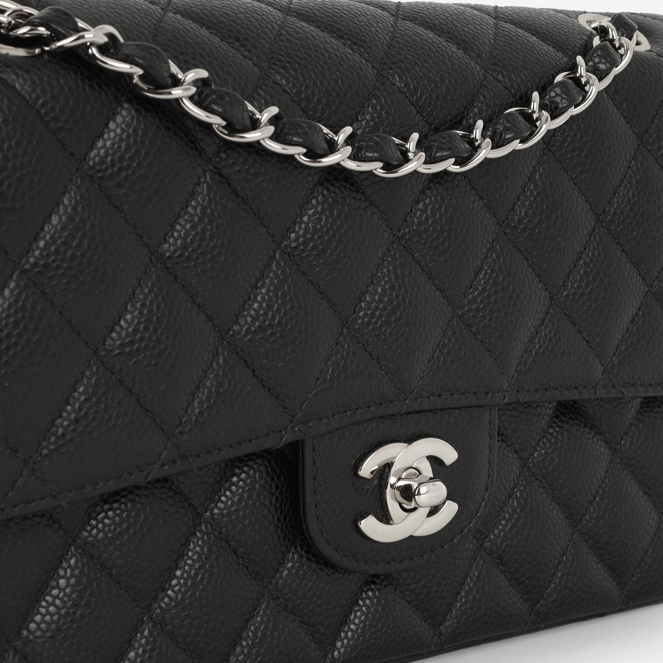 Chanel Vintage Medium Classic Flap - Black Caviar | Silver Hardware