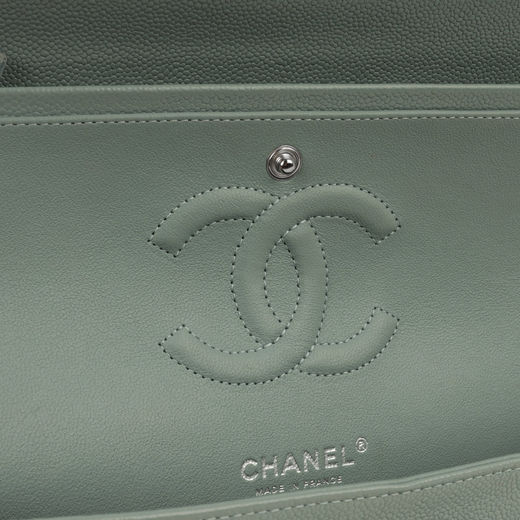 Chanel Medium Classic Flap - Sage Green Caviar | Silver Hardware