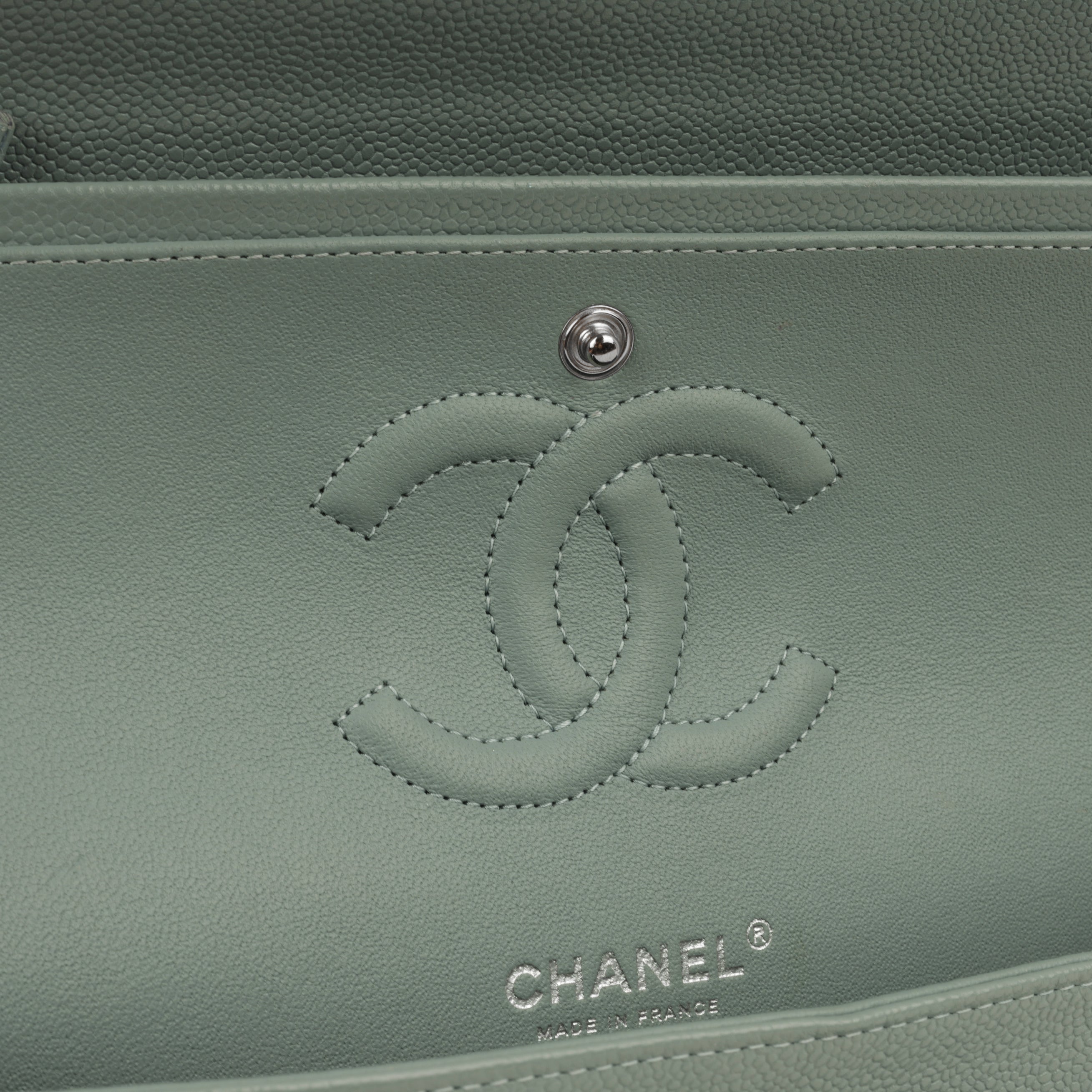 Chanel Medium Classic Flap - Sage Green Caviar | Silver Hardware