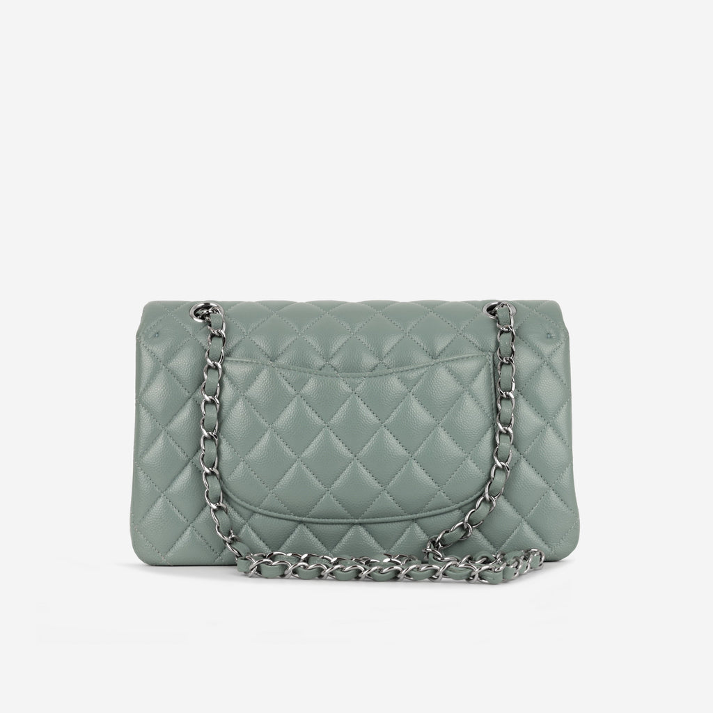 Chanel Medium Classic Flap - Sage Green Caviar | Silver Hardware