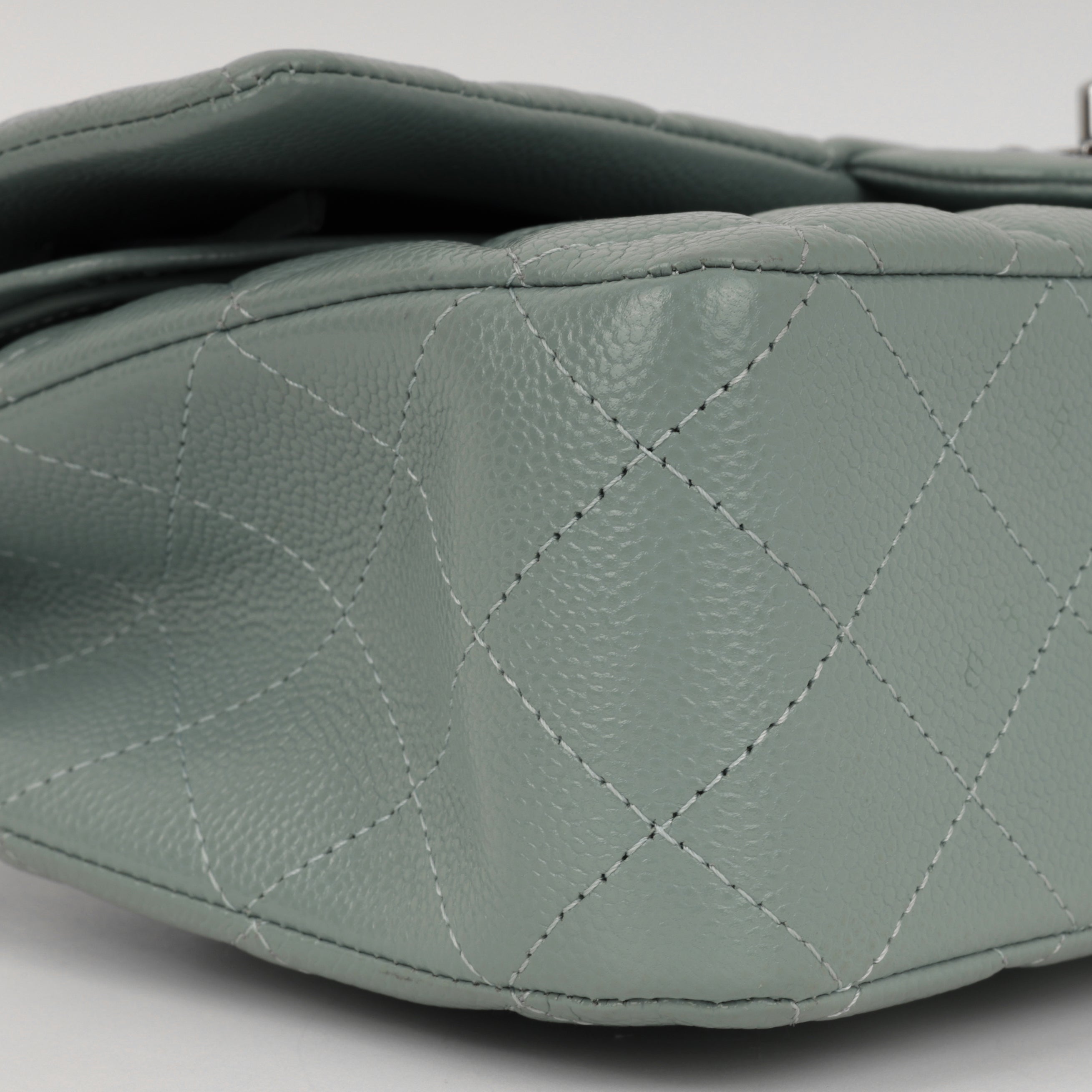 Chanel Medium Classic Flap - Sage Green Caviar | Silver Hardware