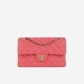 Chanel Small Double Classic Flap - Pink Lambskin | Champagne-Gold Hardware