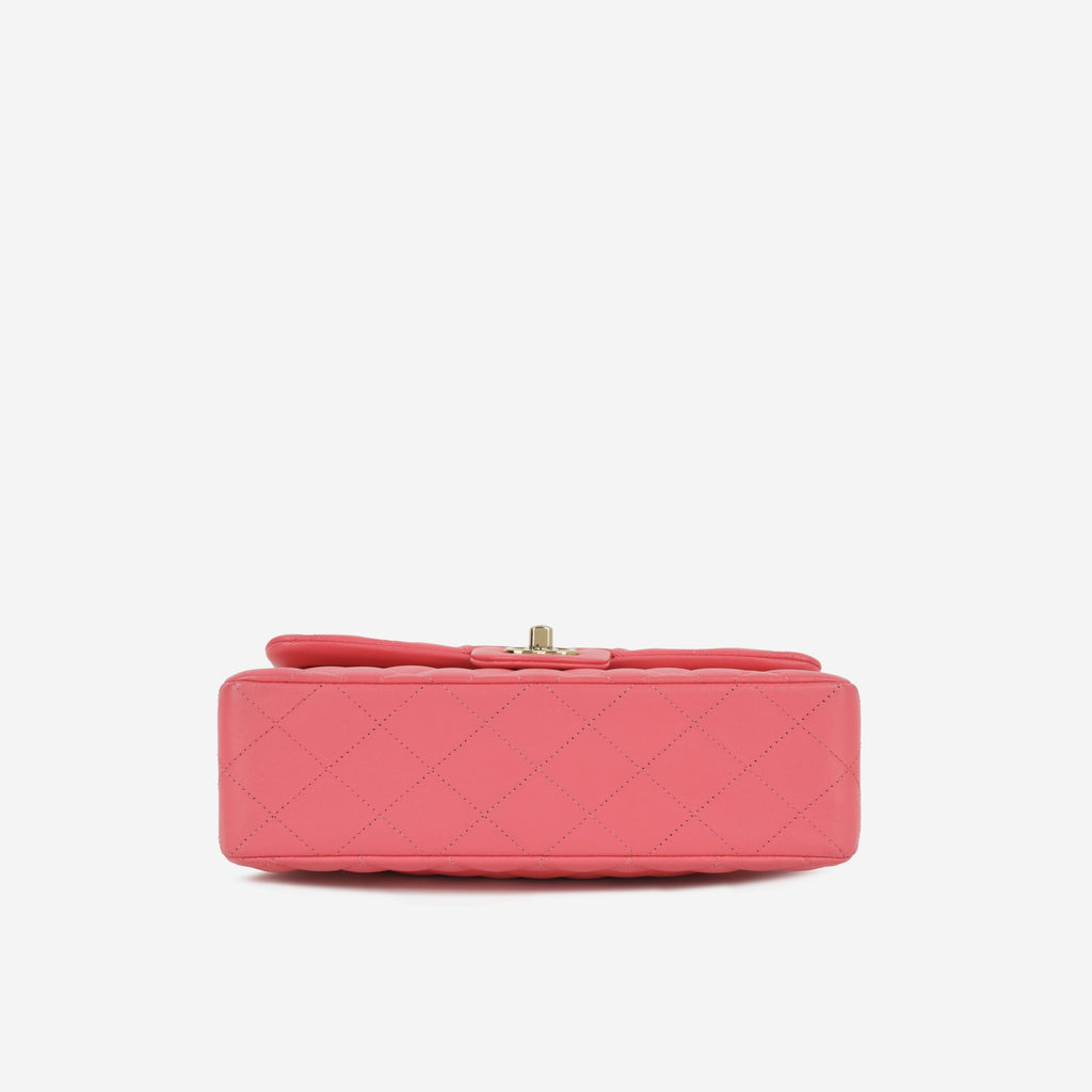 Chanel Small Double Classic Flap - Pink Lambskin | Champagne-Gold Hardware