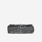 Chanel Mini Rectangular - Black / White Sequin | Silver Hardware