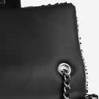 Chanel Mini Rectangular - Black / White Sequin | Silver Hardware