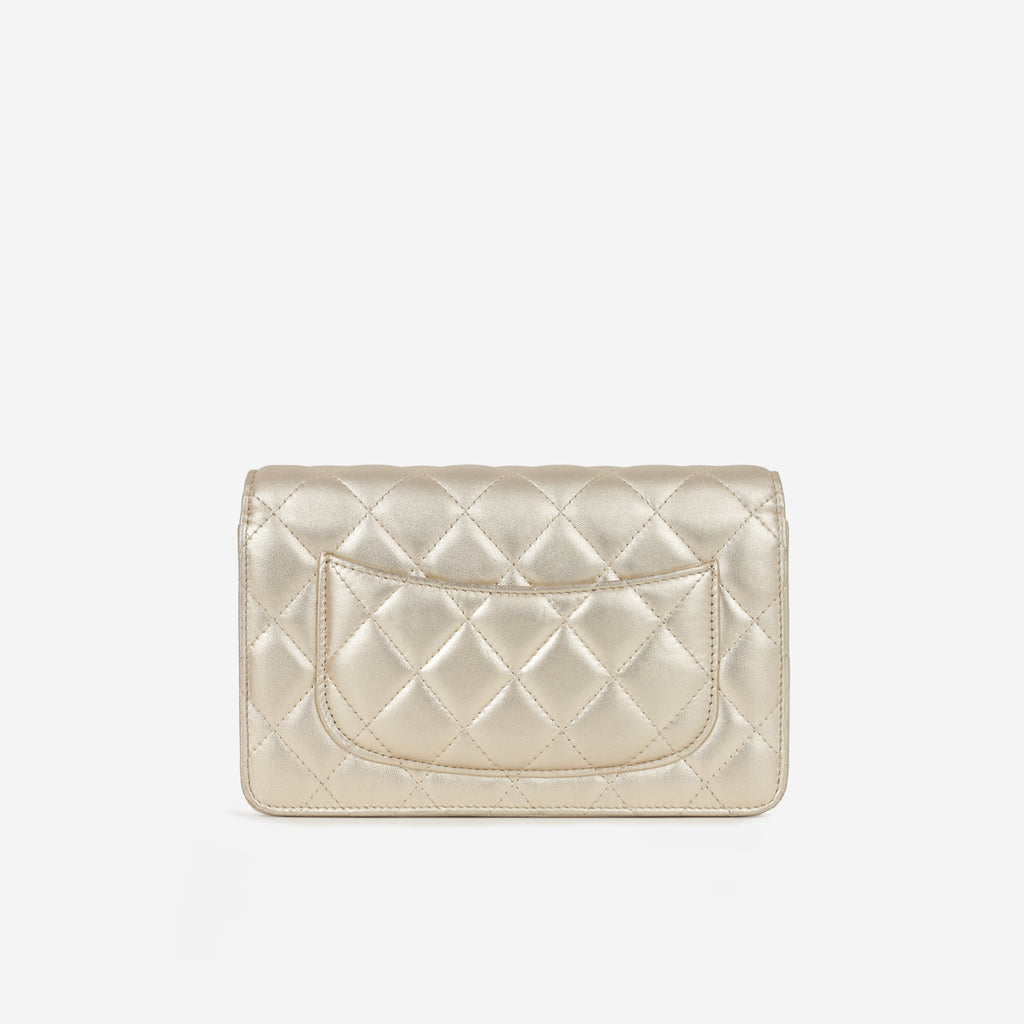 Chanel Classic Wallet on Chain - Champagne Metallic | Champagne Gold Hardware