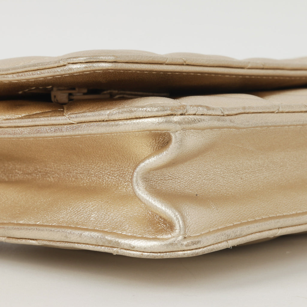Chanel Classic Wallet on Chain - Champagne Metallic | Champagne Gold Hardware