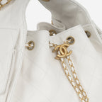 Chanel Small 25 Hobo - White Caviar | Gold Hardware
