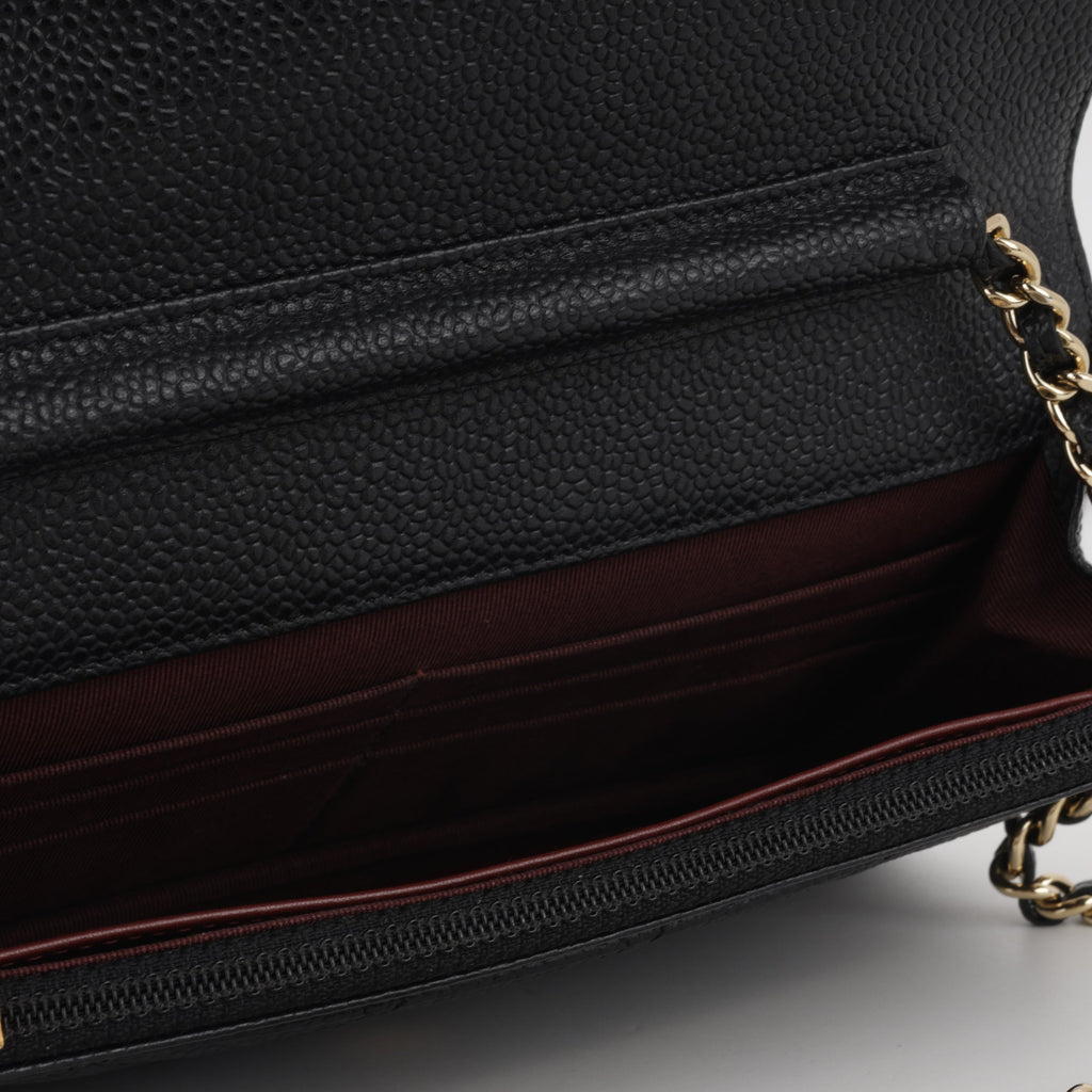 Chanel Classic Wallet on Chain - Black Caviar | Gold Hardware