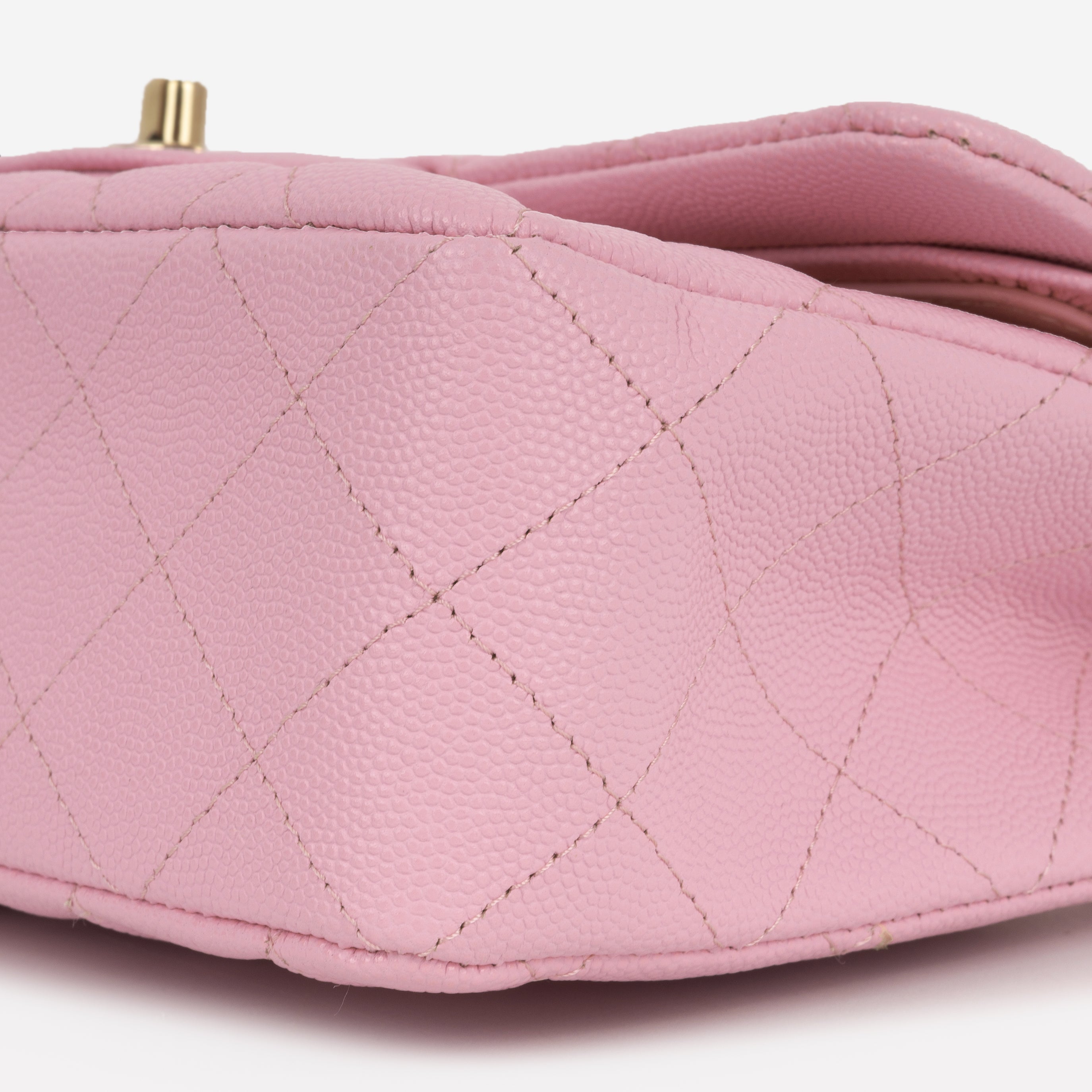 Chanel Small Double Classic Flap - Rose Fonce Caviar | Champagne-Gold Hardware
