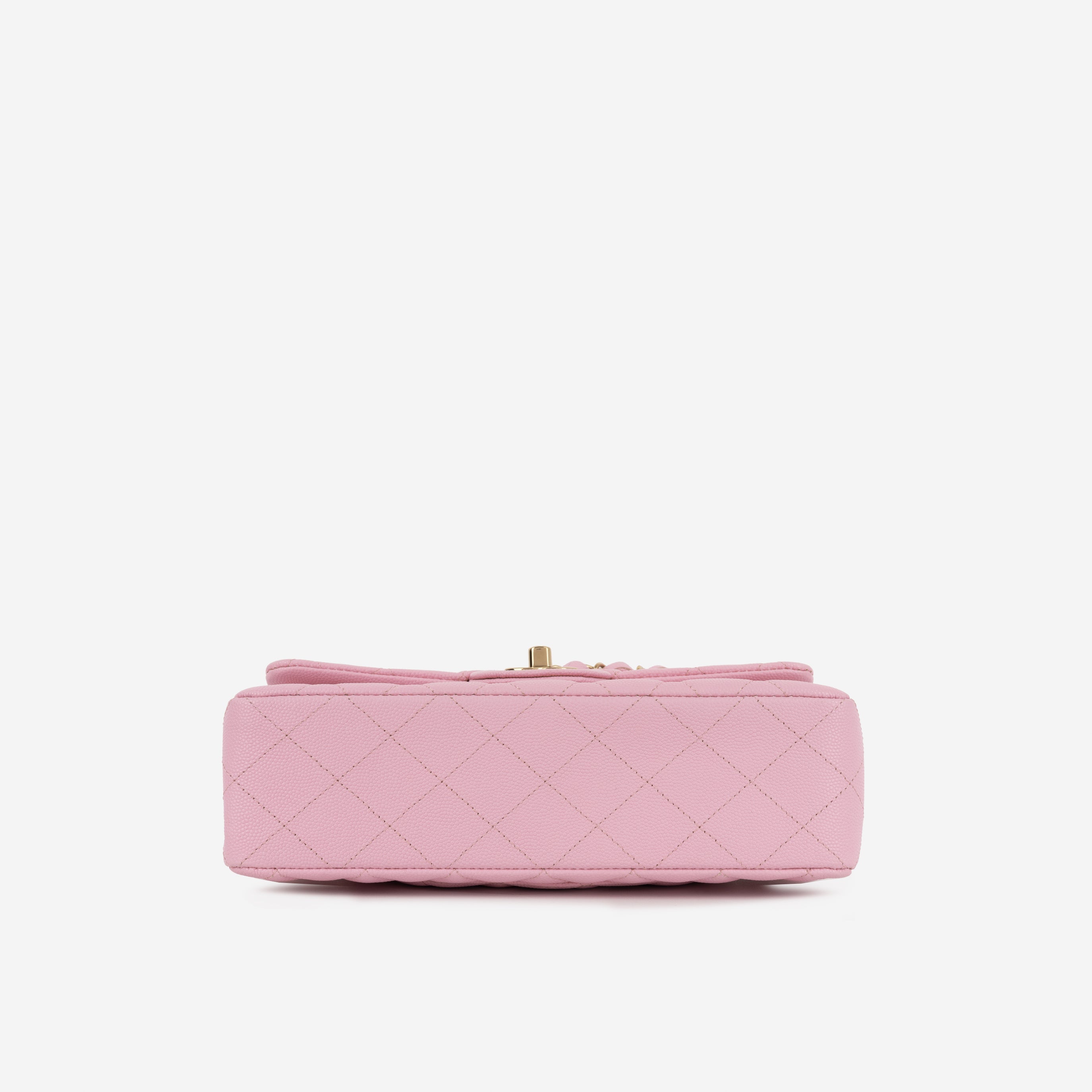 Chanel Small Double Classic Flap - Rose Fonce Caviar | Champagne-Gold Hardware