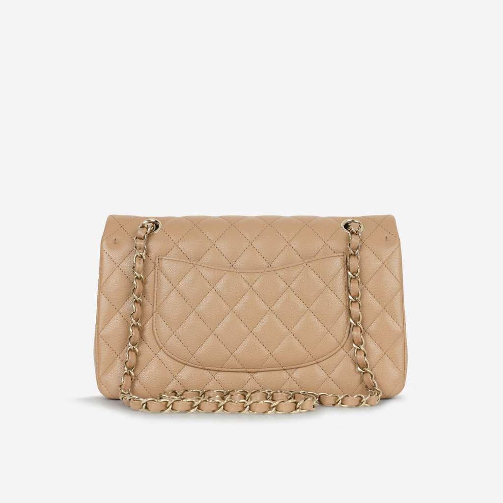 Chanel Medium Classic Flap Caramel Caviar | Champagne Gold Hardware