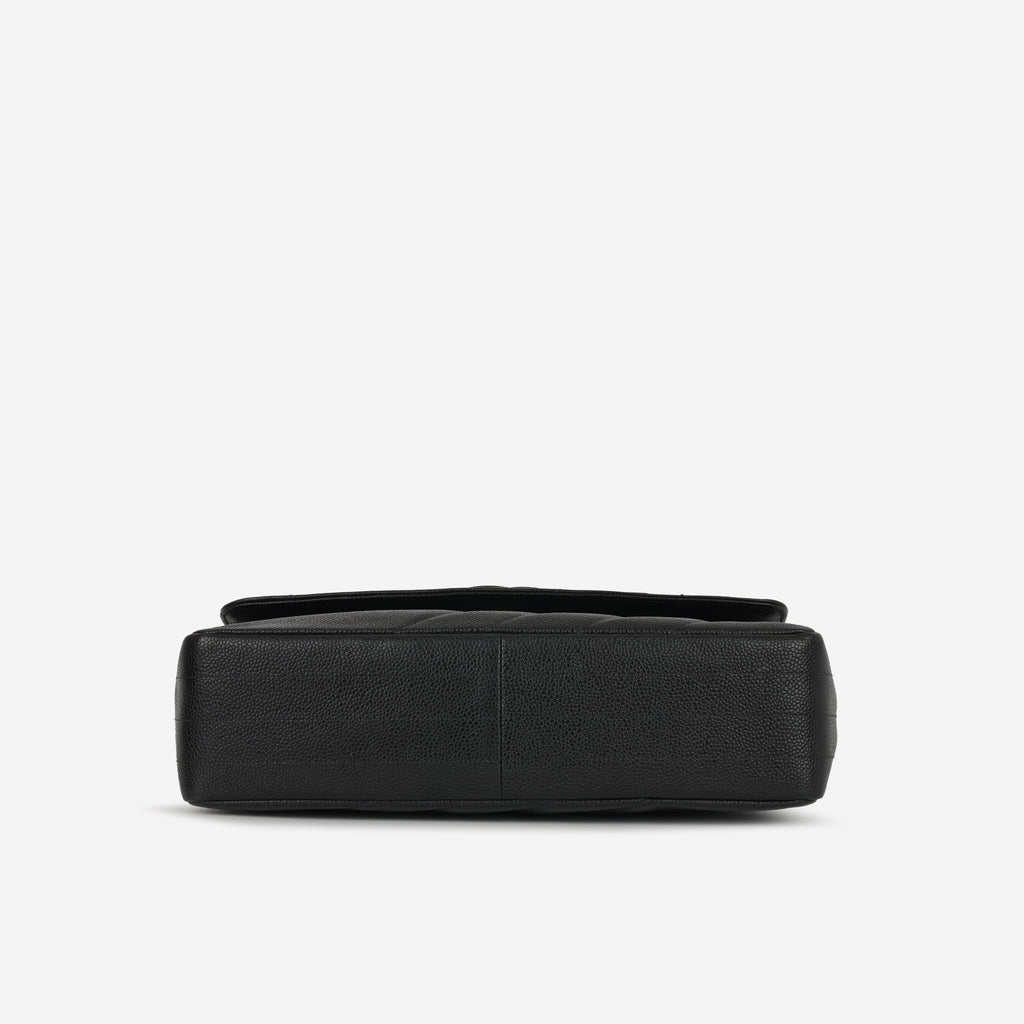 Chanel Vintage Jumbo Diagonal Flap - Black Caviar | Gold Hardware