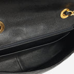 Chanel Vintage Jumbo Diagonal Flap - Black Caviar | Gold Hardware