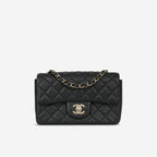Chanel Mini Flap Rectangular - Black Lambskin | Champagne Gold Hardware